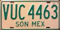 Nummernschilder / Kfz-Kennzeichen Mexiko 1992 1990er Sonora