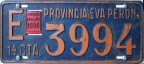 Nummernschilder / Kfz-Kennzeichen Argentinien 1956 1950er La Pampa