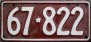 Nummernschilder / Kfz-Kennzeichen Neuseeland 1956 1950er
