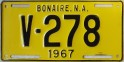 Nummernschilder / Kfz-Kennzeichen Niederländische Antillen 1967 1960er Bonaire