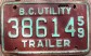 Nummernschilder / Kfz-Kennzeichen Kanada 1959 1950er British Columbia